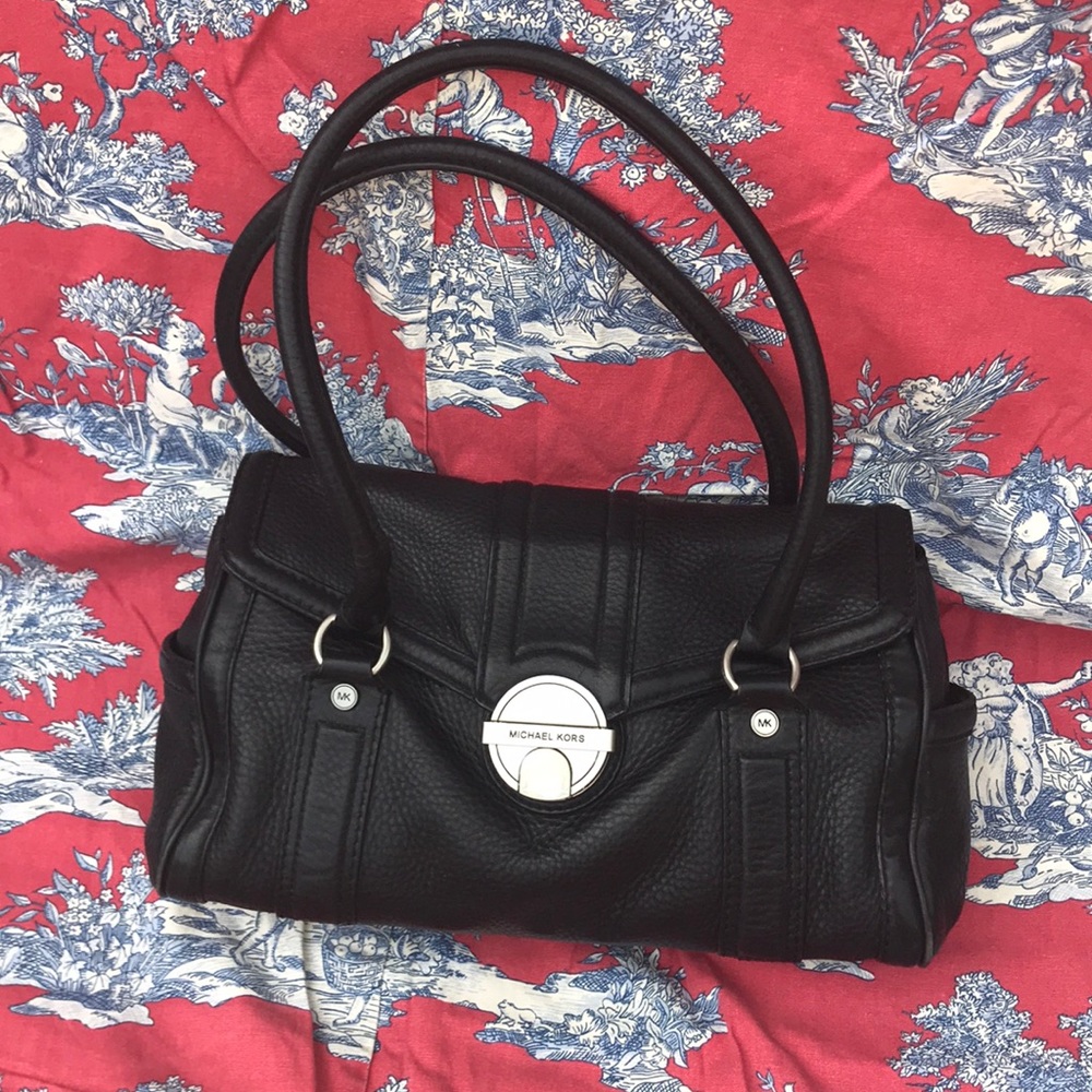 AuthenticMichael Kors Black Leather Hobo Bag NWOT